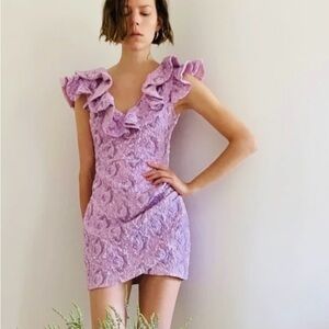 Zara Lilac Textured Mini Dress